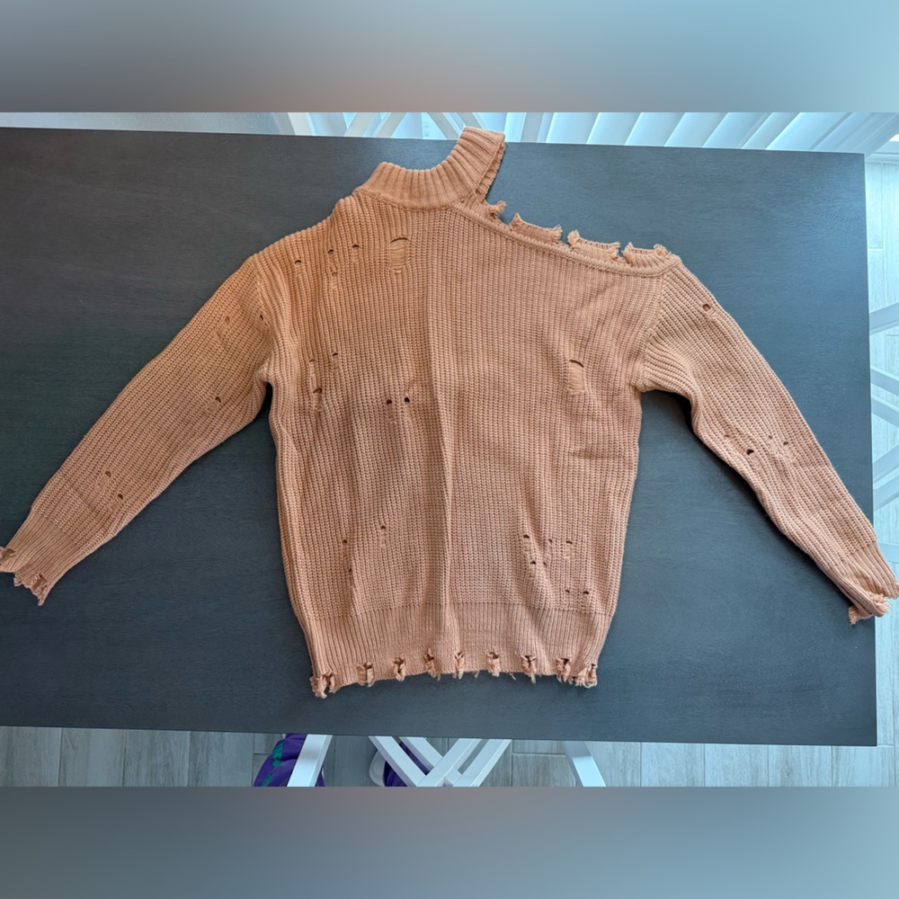Daytrip Women's Cowl Neck Sweater in Tan
